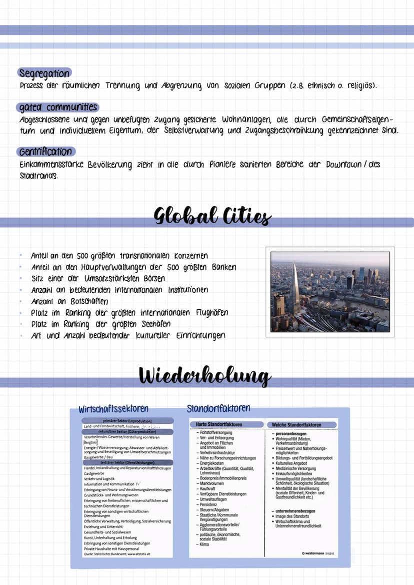 Metropolisierung und Marginalisierung
Glossar
urbanisierung
Ausbreitung städtischer Lebensformen (Bauweise, Lebensformen, Konsummuster) im l