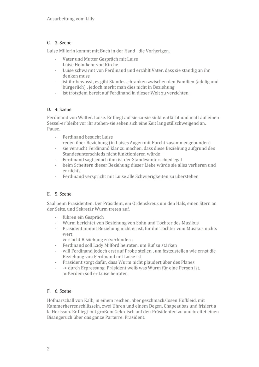 09.12.2023
| KABALE UND LIEBE
PERSONEN:
Präsident von Walter, am Hof eines deutschen Fürsten
Ferdinand, sein Sohn, Major
Hofmarshall von Kal