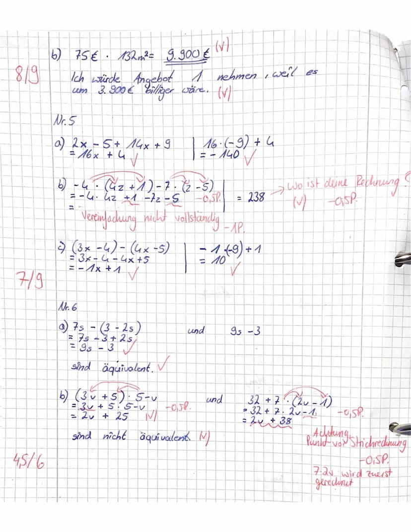 Name:
Mathematikarbeit Nr. 4
Thema: Geometrie (Winkel, Dreiecke, Vierecke) und Terme
Du hast ... Punkte von
33.5
h
Achte auf die Form! (Punk