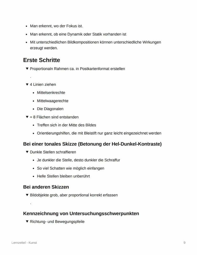 Lernzettel - Kunst
Leitfaden für die ,,Werkimmanente
Bildanalyse"
▾ Die Methode teilt sich in zwei Punkte auf.
1. Analyse der gestalterische