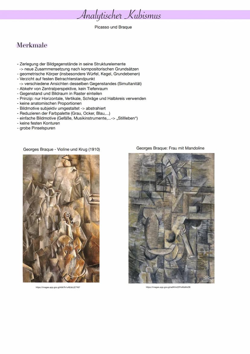 Definition
Kubismus
= Bewegung der modernen Kunst (besonders der Malerei)
- von ca. 1906 (Paris) -> 1914 Höhepunkt -> bis ca. 1920
- ,,cubus