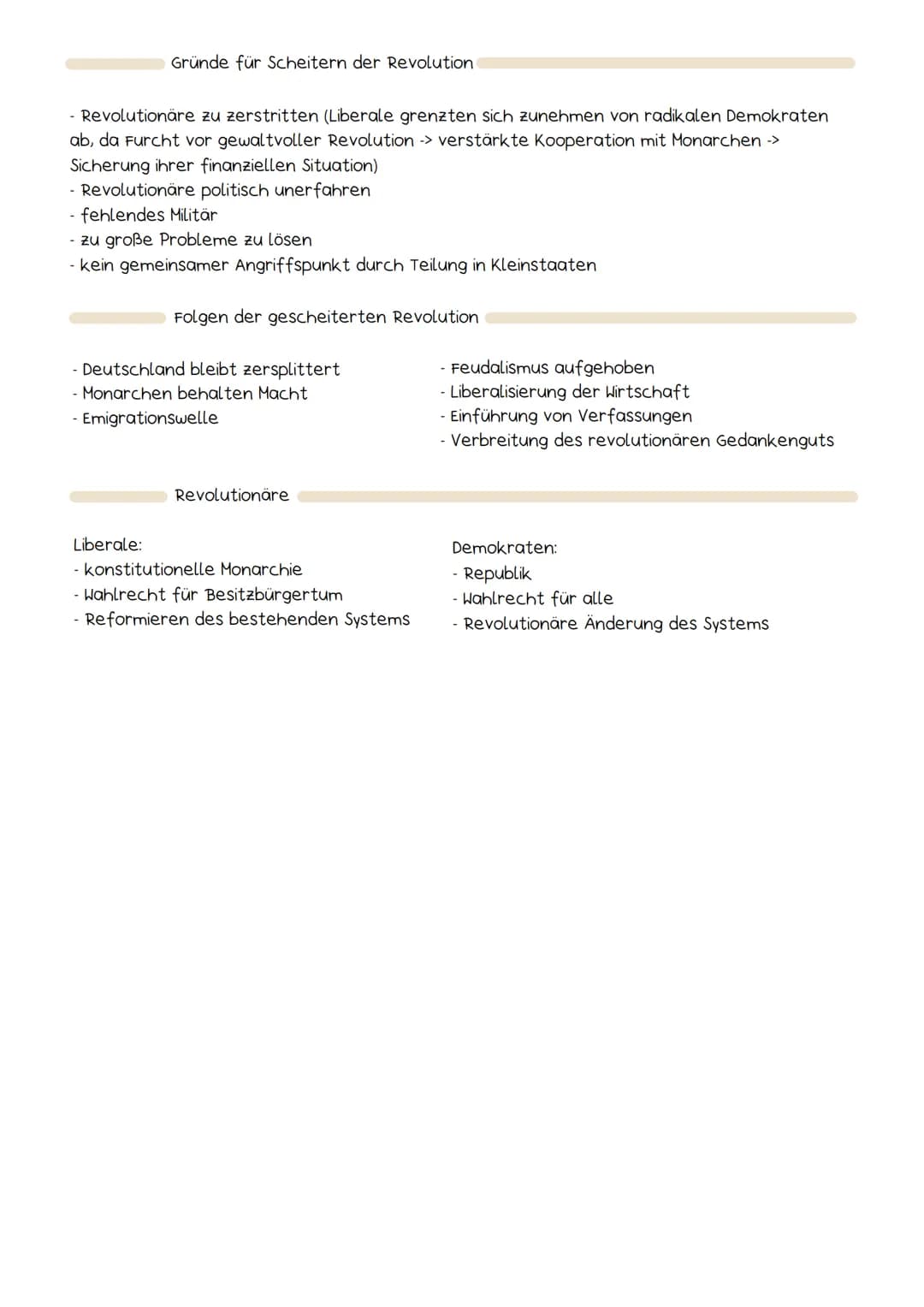 Märzrevolution 1848
Entwicklung
- Bürgertum will Mitbestimmungsrecht
wirtschaftliche Probleme im Zusammenhang mit Industrialisierung (Hunger