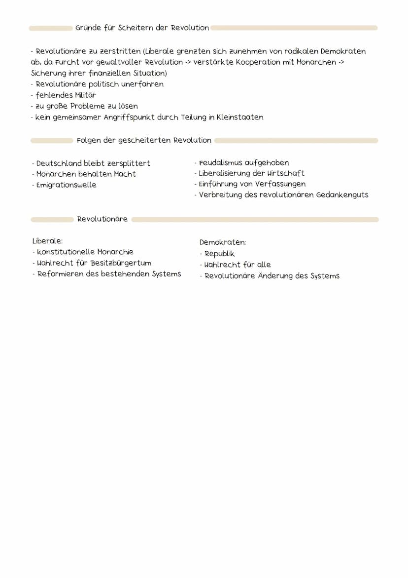 Märzrevolution 1848
Entwicklung
- Bürgertum will Mitbestimmungsrecht
wirtschaftliche Probleme im Zusammenhang mit Industrialisierung (Hunger