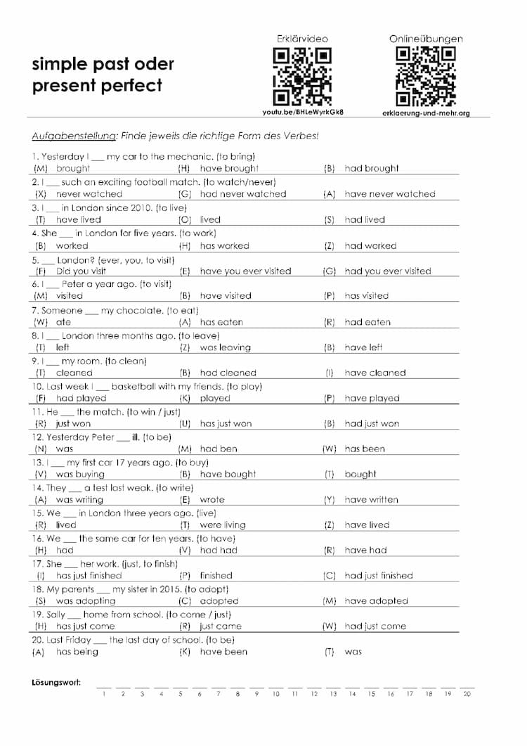 Know simple past oder present perfect thumbnail