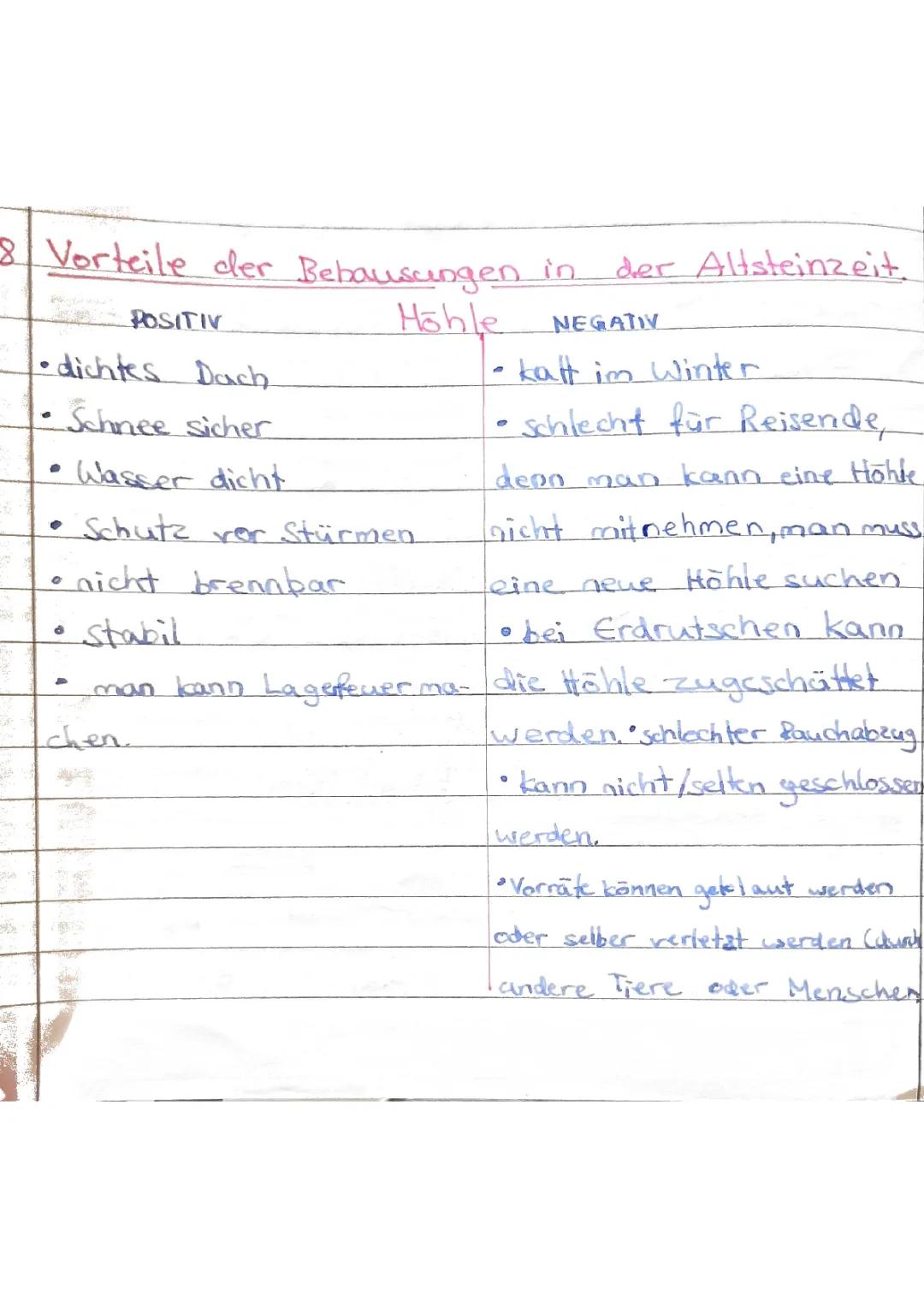 Altsteinzeit Wohnen: Höhlen, Zelte und Häuser - Wohnen in der Steinzeit Arbeitsblatt für die Grundschule