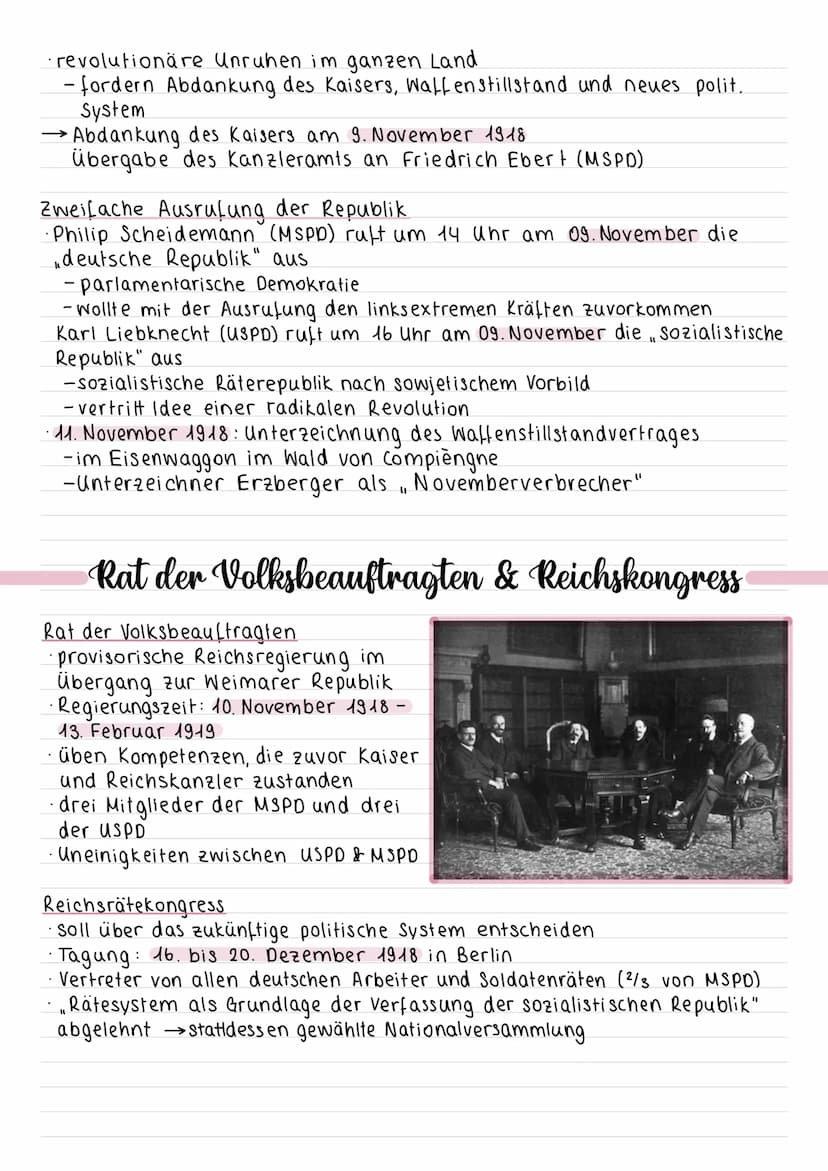 Hintergrund
Die Novemberrevolution
Parlamentarisierungserlass
29. September 1918: OHL unter Hindenburg und Ludendorff erklärt Kaiser
und Rei