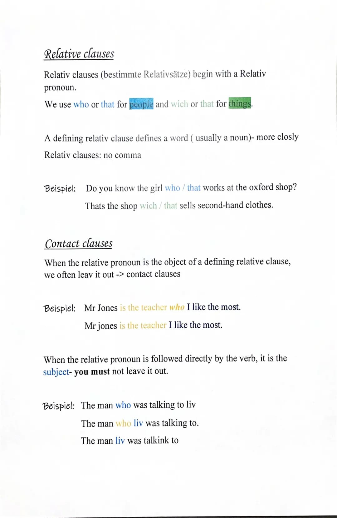 Relative Clauses Participle clauses 