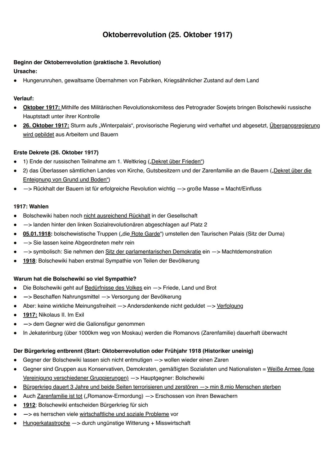 Die russischen Revolutionen
Zarenreich vom 19. bis zum 20. Jahrhundert in der Krise
Großteil der Gesellschaft sind Bauern (ca. 80%)
Bauernle
