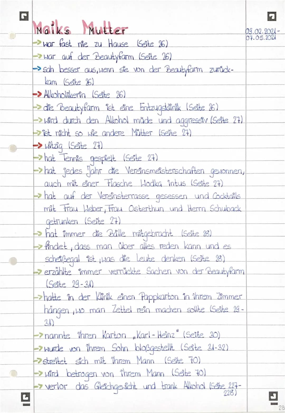 Buch Tschick, Charakterisierung Maiks Mutter 