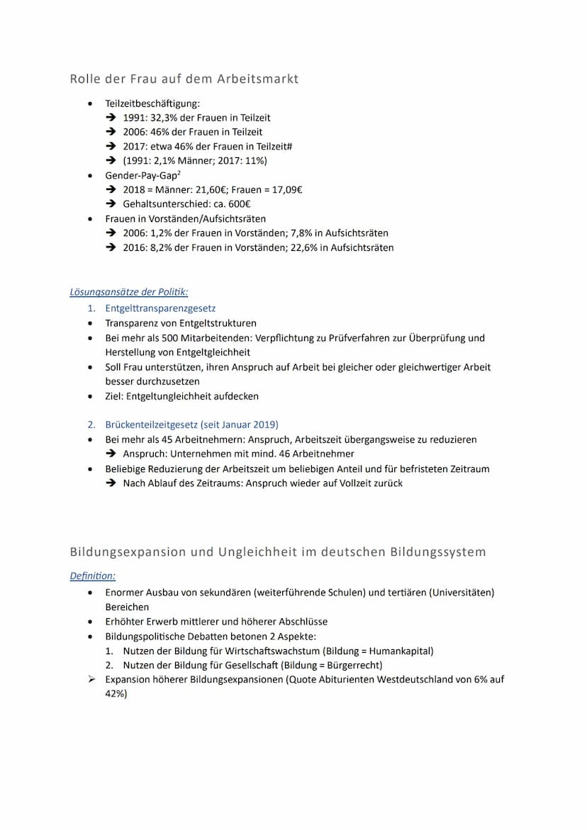 Strukturen sozialer Ungleichheit
1. Erscheinungsformen und Auswirkungen sozialer Ungleichheit
2. Wandel gesellschaftlicher und wirtschaftlic