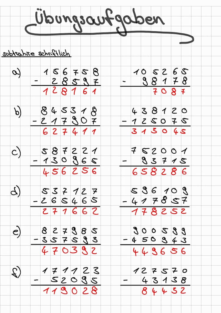 Know Schriftliche Addition und Subtraktion Übungsaufgaben mit Lösungen  thumbnail