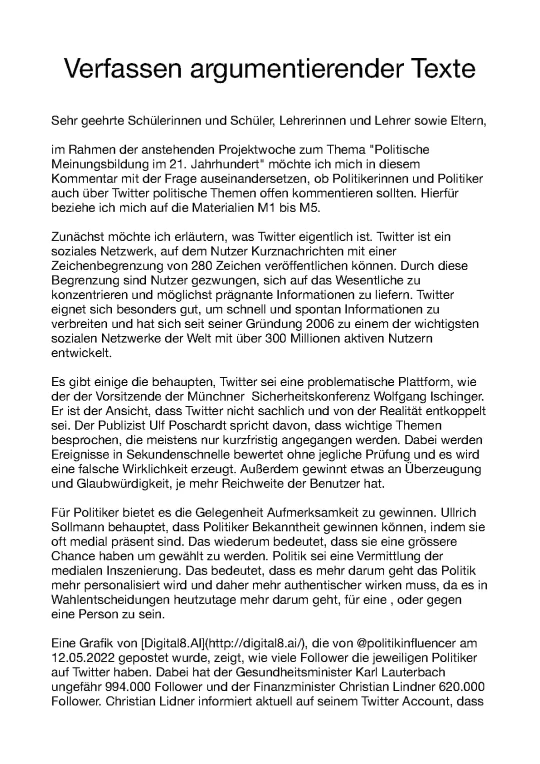 Verfassen argumentierender Texte