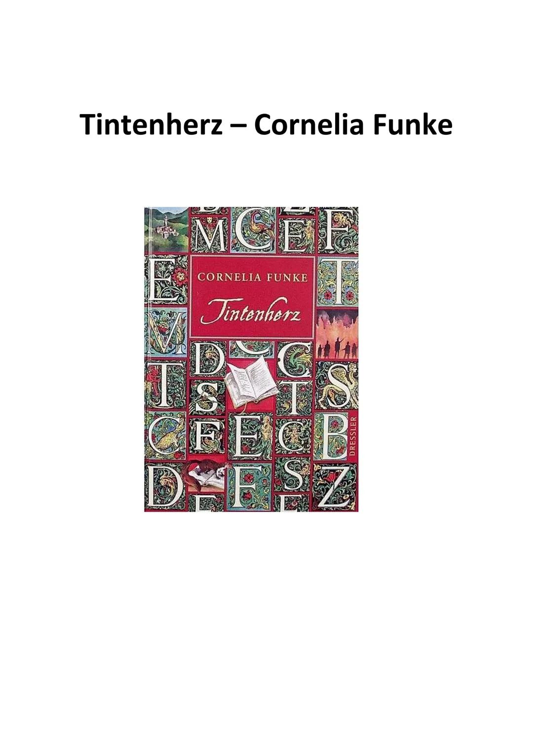 Tintenherz - Cornelia Funke
EMCEF
CORNELIA FUNKE
Tintenherz
C
FECB
D*FSZ Allgemein
Fantasybuch
Erstes Buch der Tintenwelt-Triologie (2. Buch