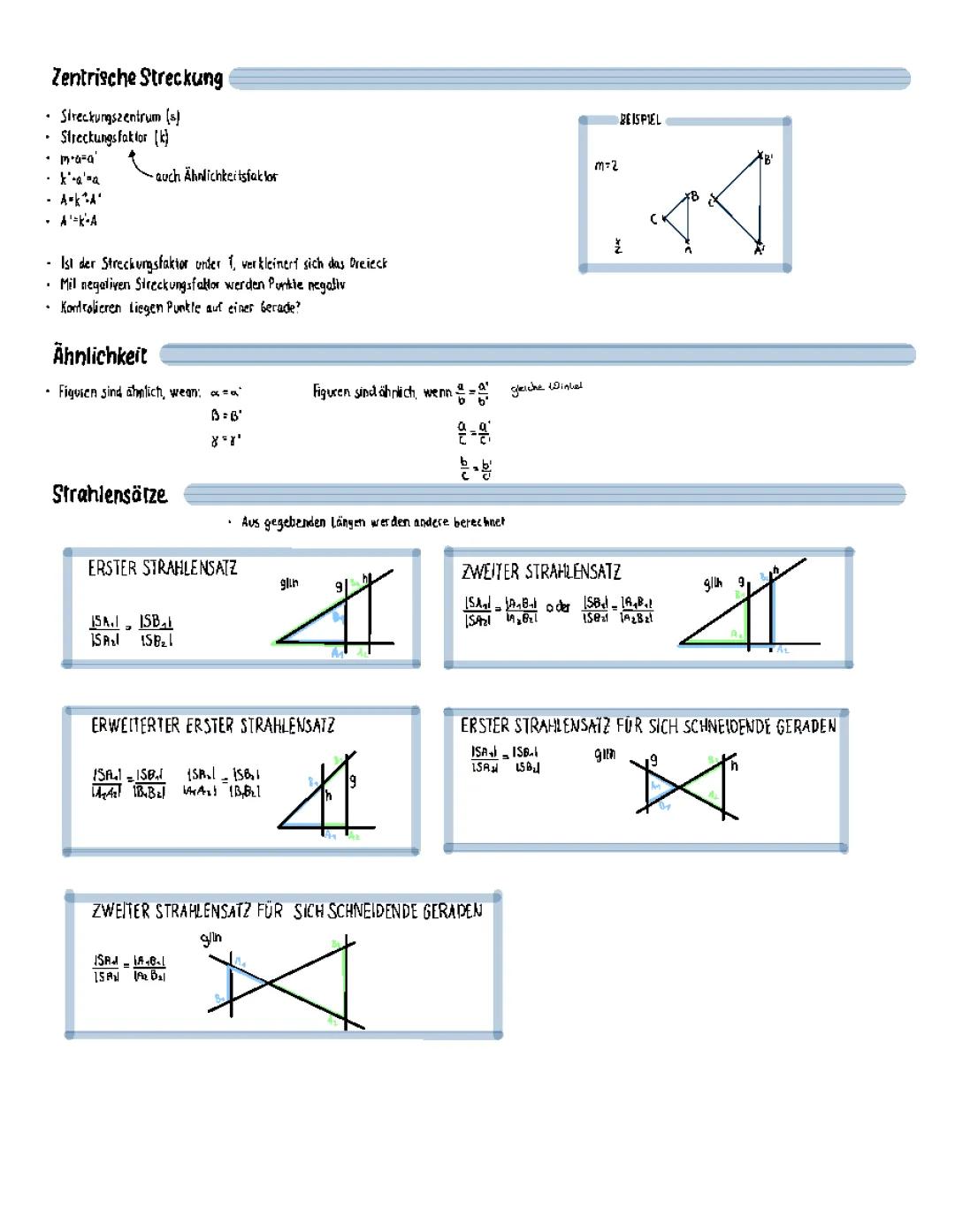 Zentrische Streckung und Strahlensätze einfach erklärt PDF