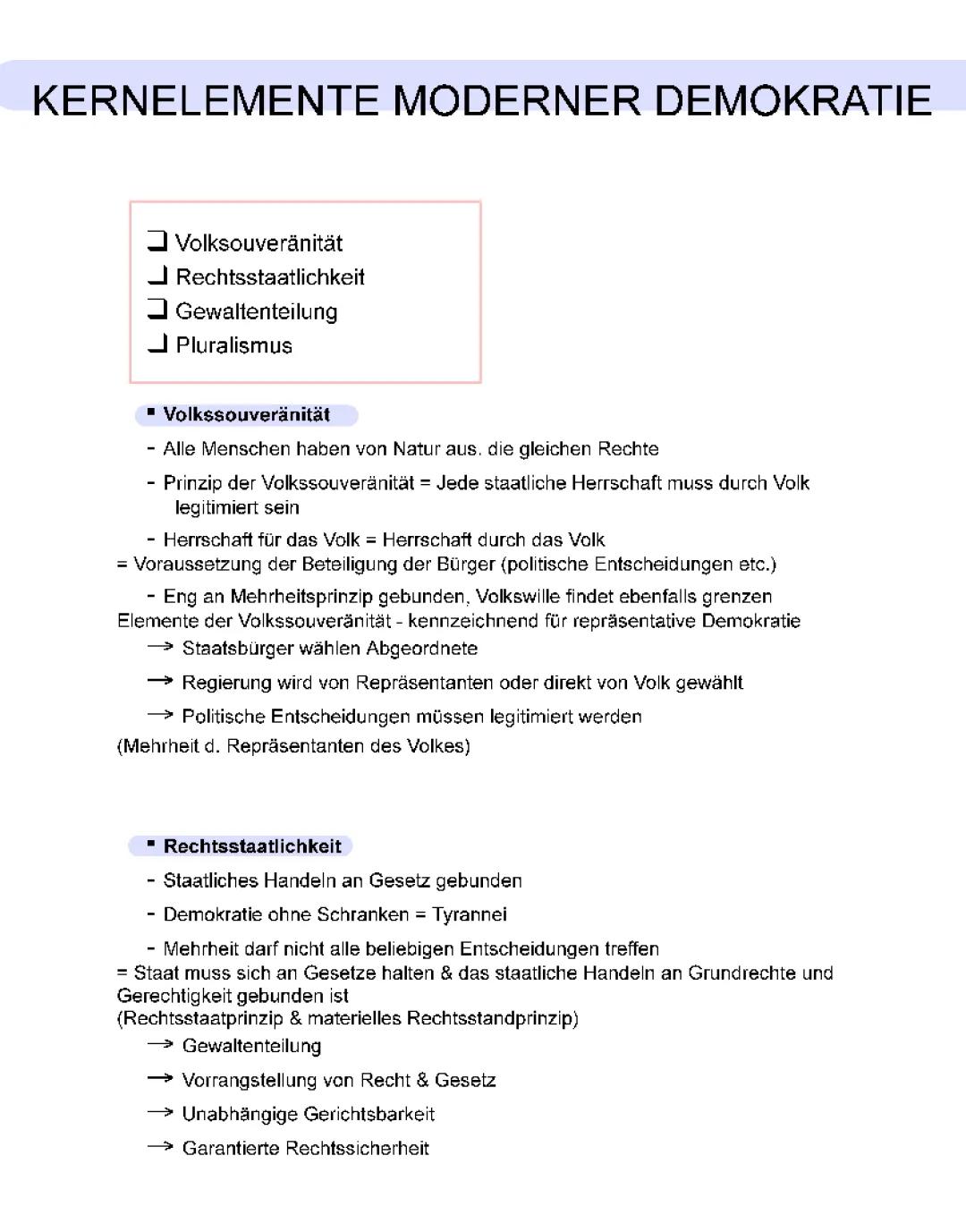 Kernelemente — Moderne Demokratie 