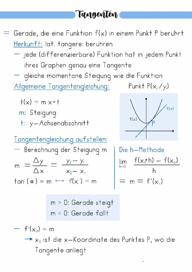 Know Tangentengleichung aufstellen  thumbnail