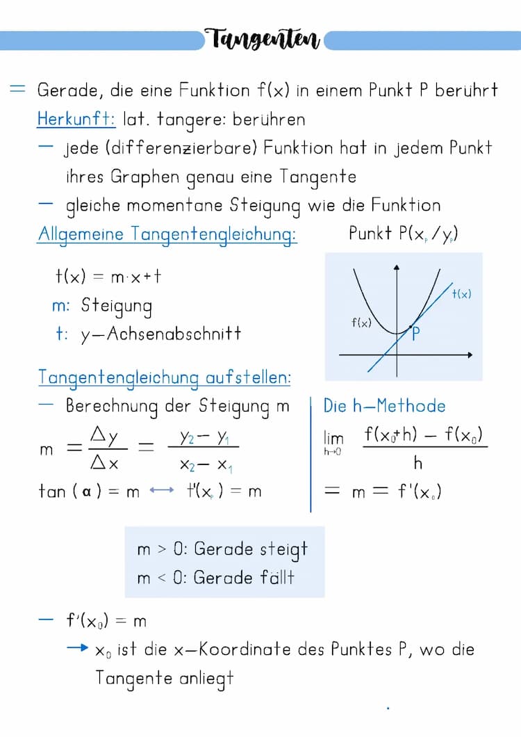 Know Tangentengleichung aufstellen  thumbnail