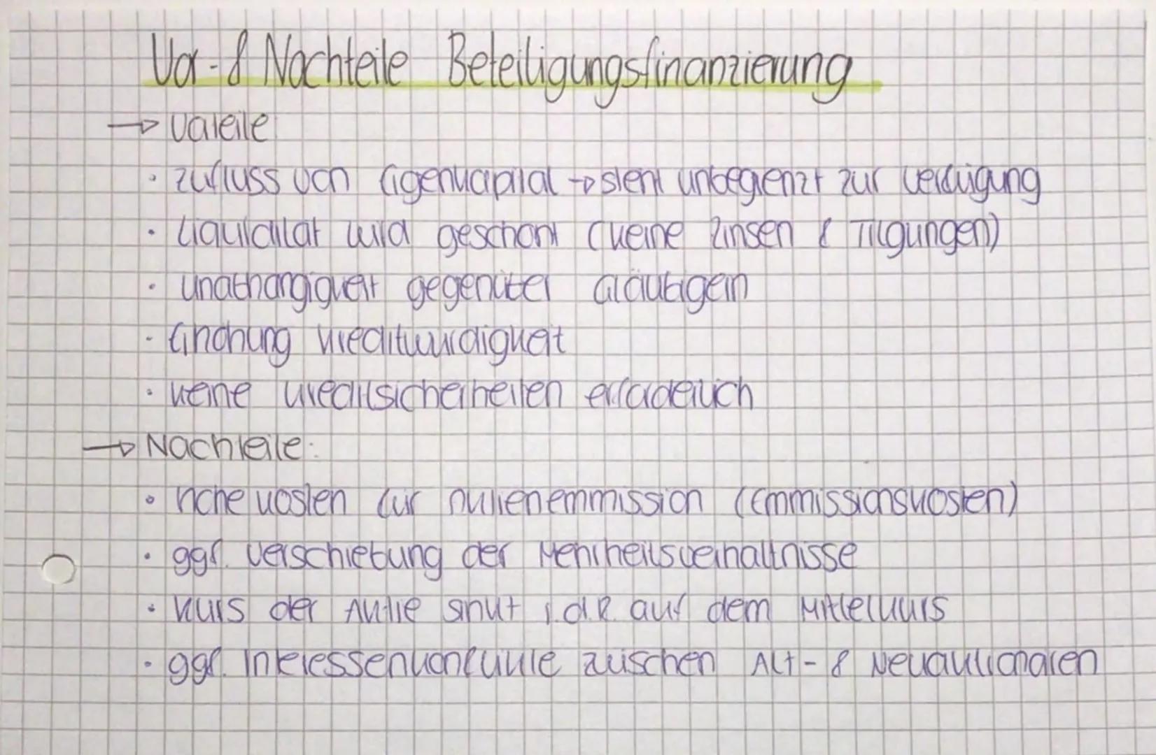 # Beteiligungsfinanzierung einer Ala

= Außenfinanzierung durch Bildung von (igenkapital

Ordentliche & Genehmigte Kapitalerhöhung

Kapitale
