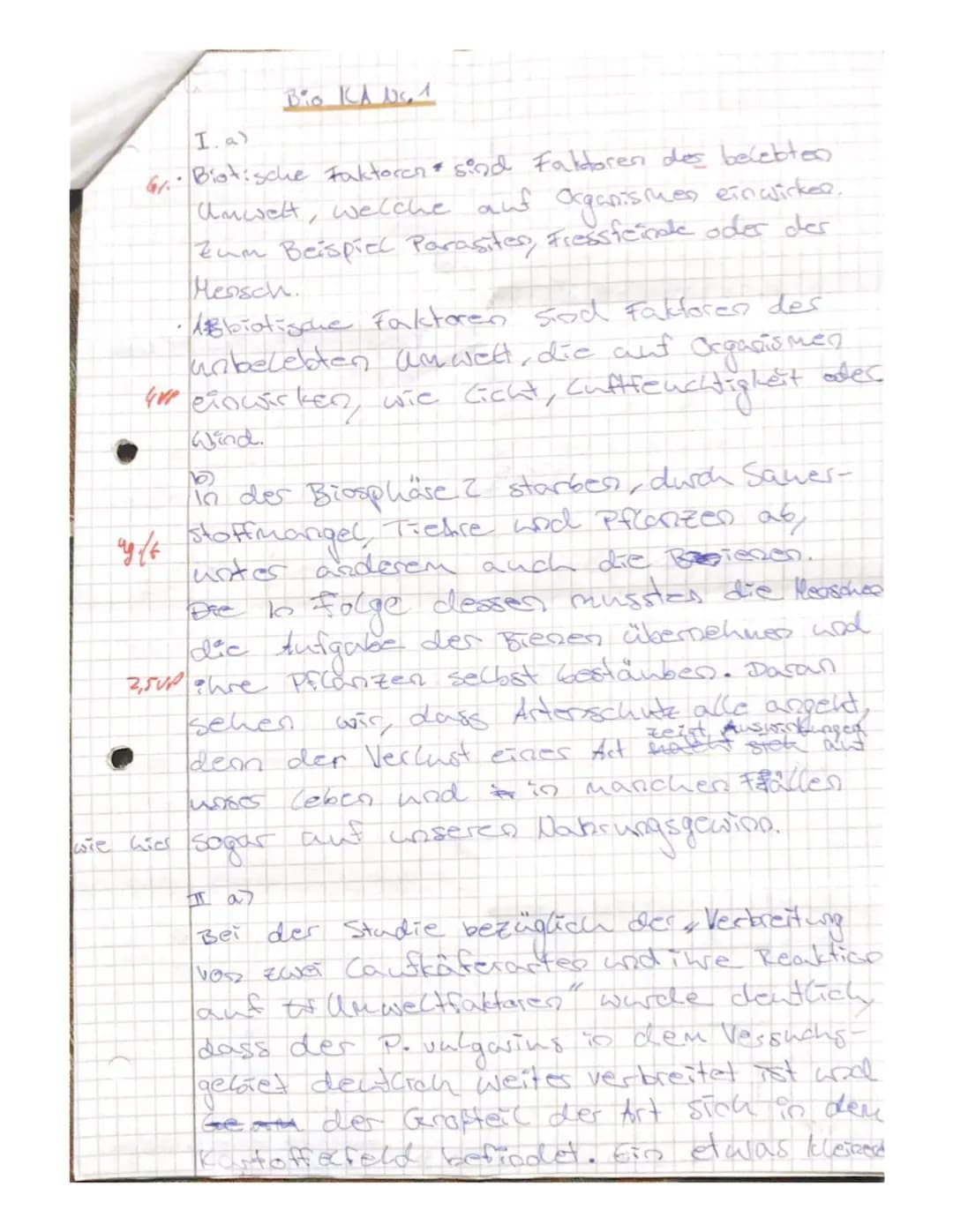 Kepler-Gymnasium Freudenstadt
Biologie Kl.11b Klassenarbeit Nr.1
Aufgabe: Umweltfaktoren spielen für Ökosysteme eine wichtige Rolle...
a) Er