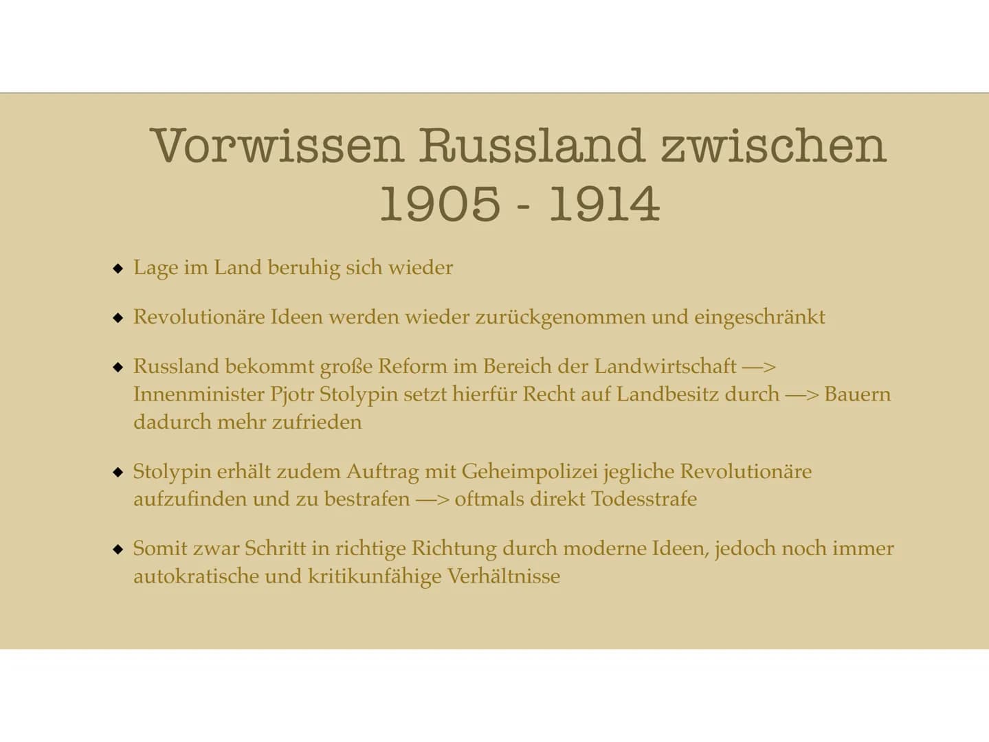 Ursachen und Anlässe für eine
Revolution Inhaltsverzeichnis
Russland in der Industrialisierung
Vorwissen
Ursachen Februarrevolution
Verlauf 