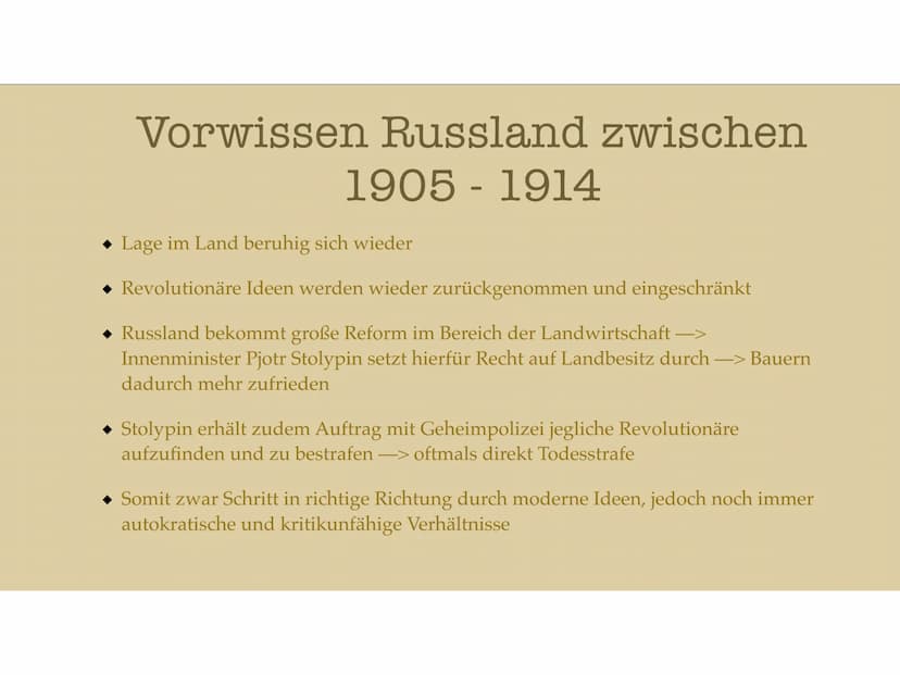 Ursachen und Anlässe für eine
Revolution Inhaltsverzeichnis
Russland in der Industrialisierung
Vorwissen
Ursachen Februarrevolution
Verlauf 