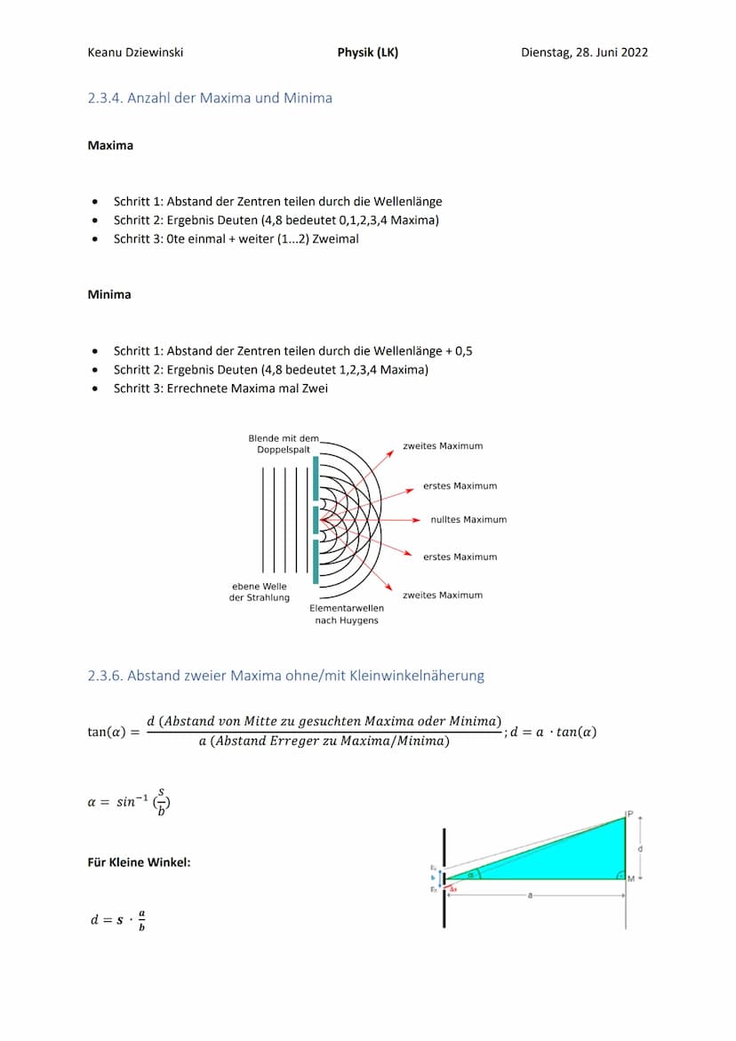 Keanu Dziewinski
Inhaltsverzeichnis
Physik (LK)
2.1. Entstehung und Ausbreitung mechanischer Wellen.
2.1.1. Mechanische Wellen: Entstehung, 