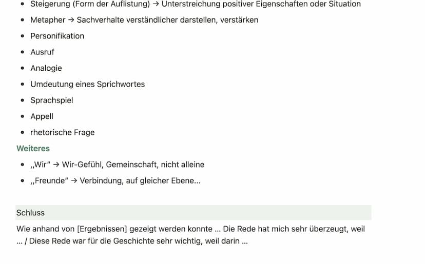 Analyse pragmatischer Texte / Rede
▾ Einleitung
• Standardeinleitungssatz (Autor, Titel, Erscheinungsjahr, Textsorte)
▾ Hauptteil
• knappe Z