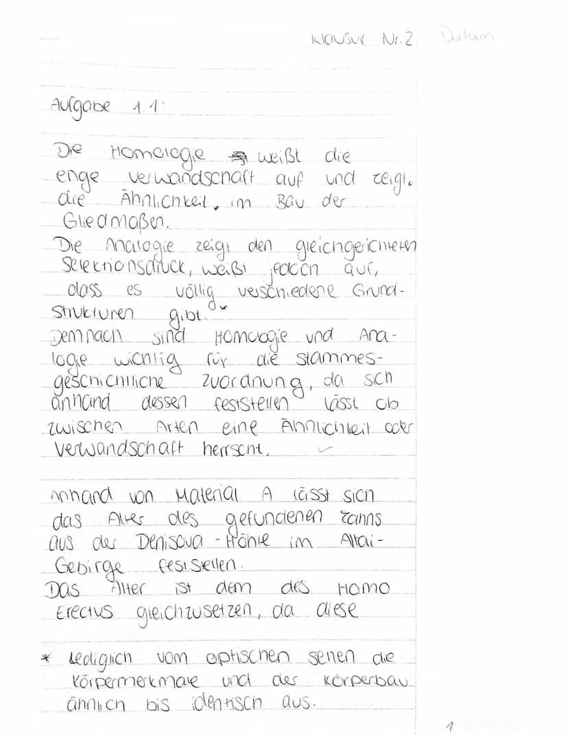 Aufgabe 1.1:
Die Homologie weißt
enge
die
verwandschaft auf und zeigt.
Ähnlichkeit, im
Bau der
Gliedmaßen.
Die malogie zeigt den gleichgeric