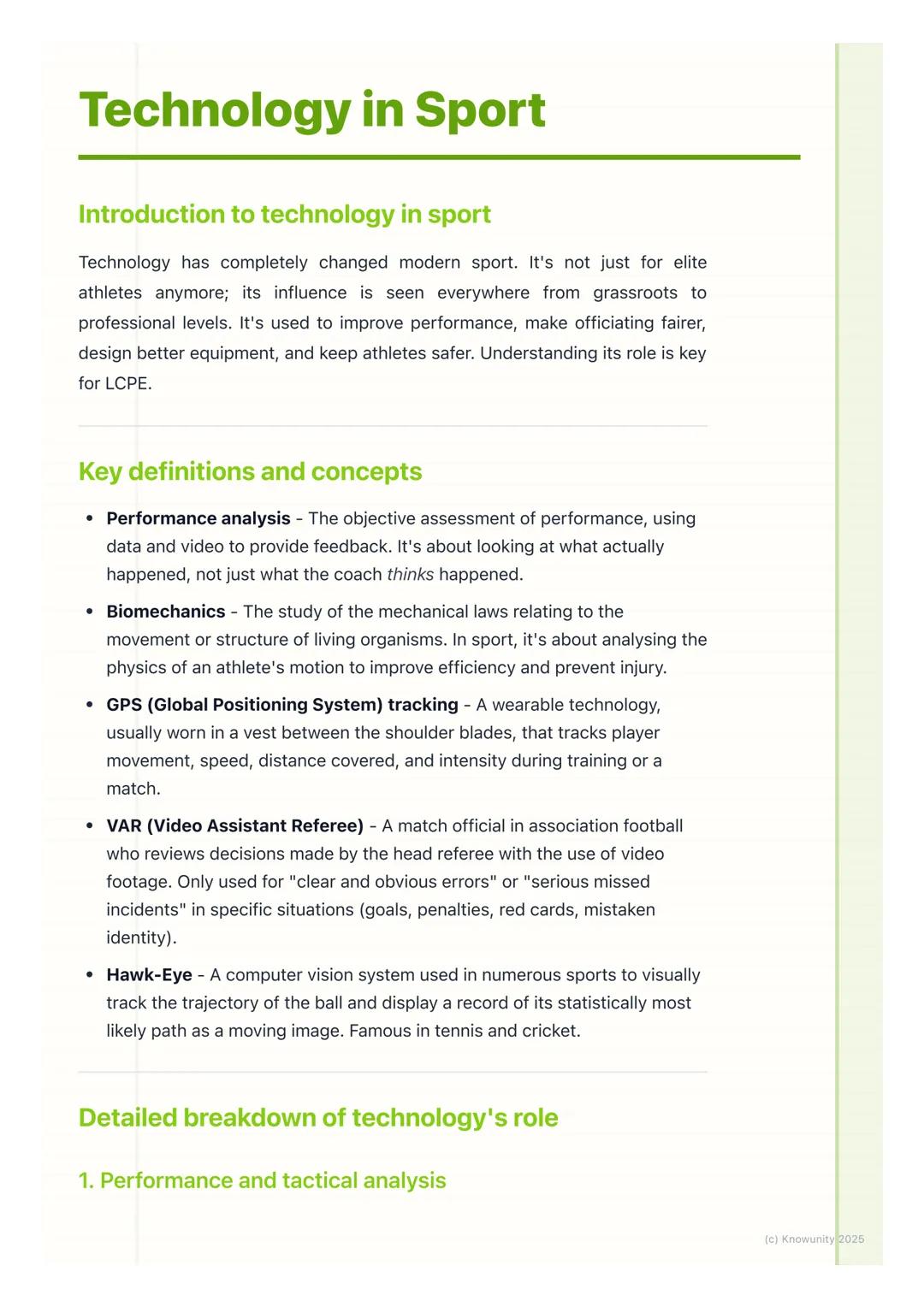 # Technology in Sport

Introduction to technology in sport

Technology has completely changed modern sport. It's not just for elite
athletes