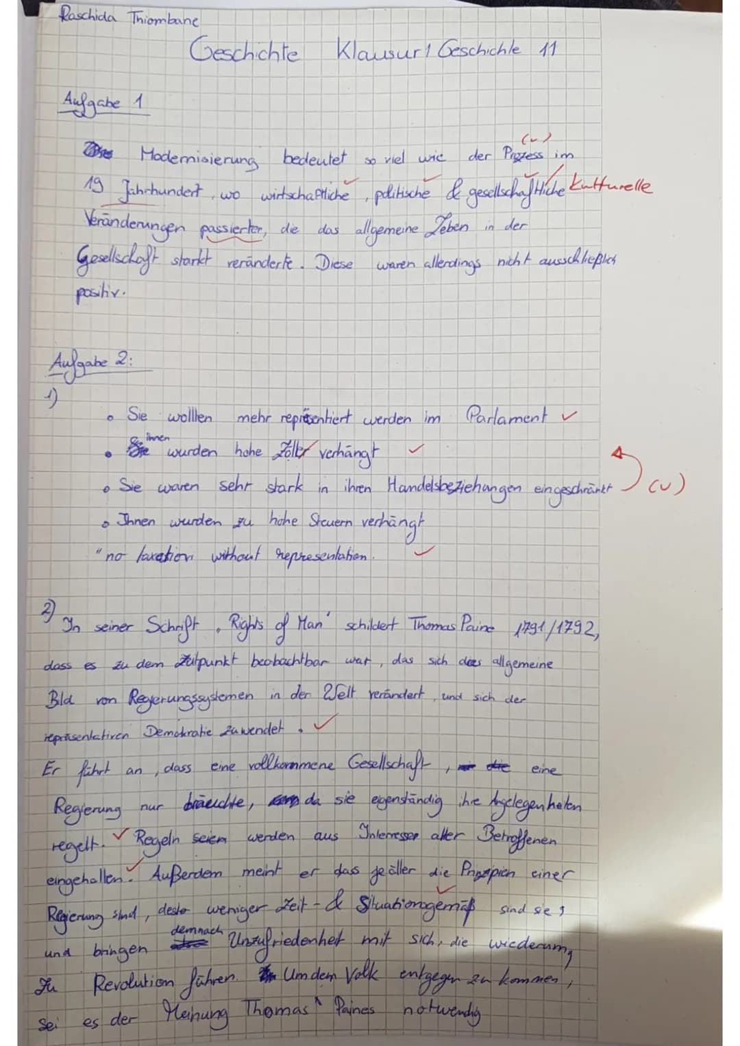 J1/1
Name:
Raschida
1.) Begriffsdefinition:
Geschichte 2-stündig
Klassenarbeit Nr. 1
AMERIKANISCHE REVOLUTION
2.) Quellenanalyse:
(17/20VP)
