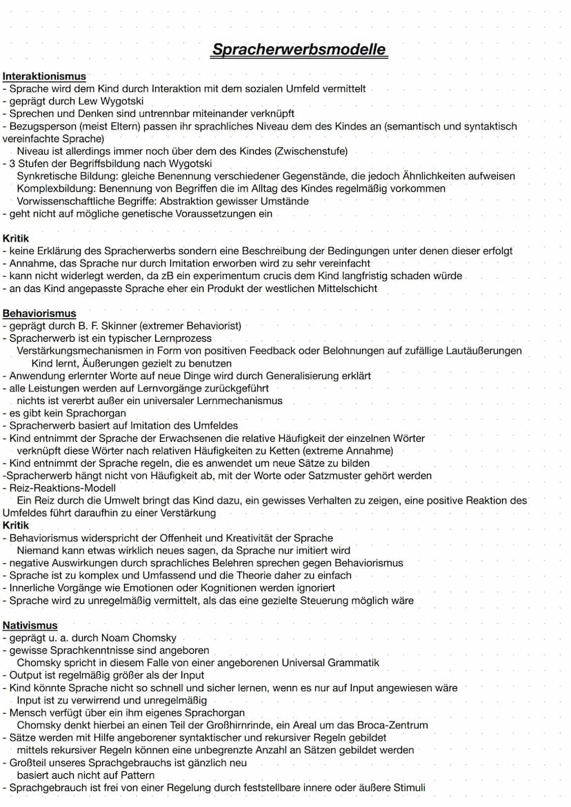 Spracherwerb bei Kindern
Wie entwickelt sich Sprache?
- Sprache wird, sofern man nicht von genetischer Veranlagung ausgeht, aktiv gelernt
- 