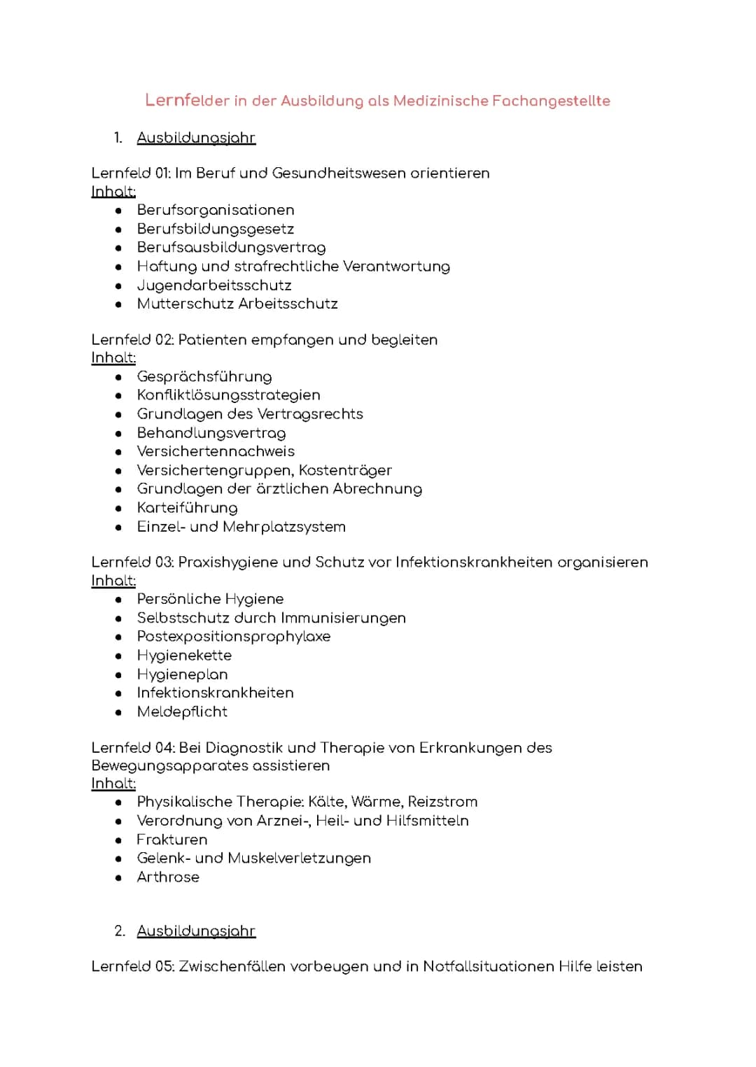 RAHMENLEHRPLAN MFA Ausbildung 