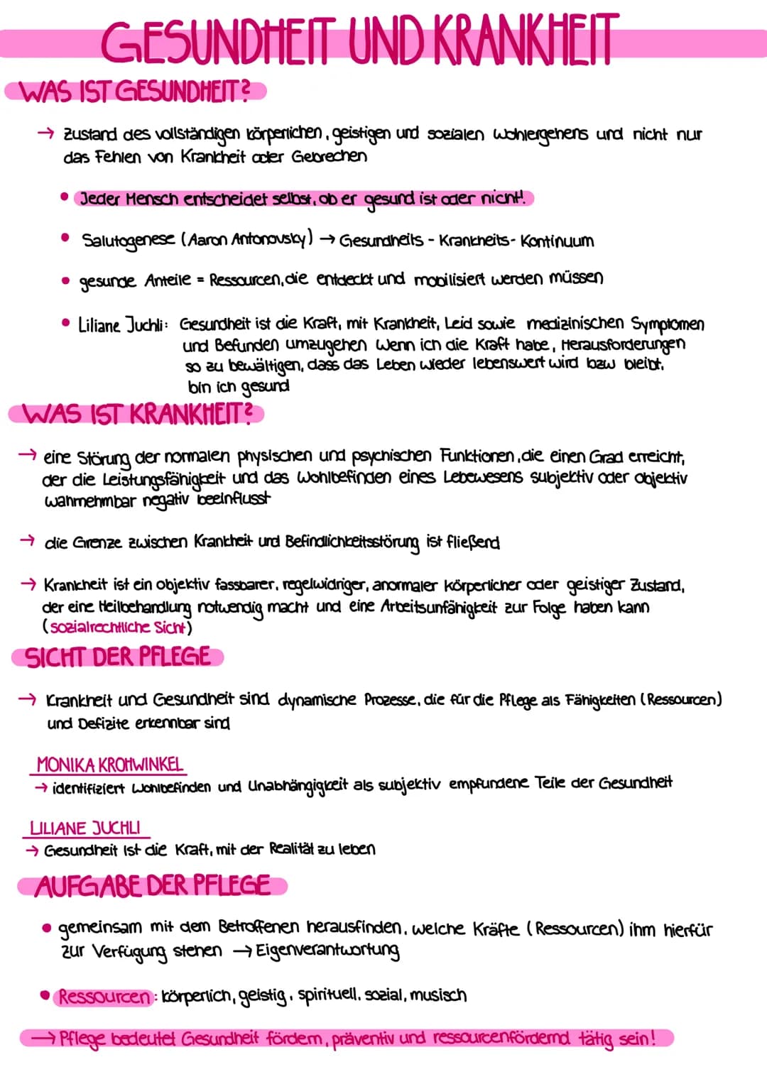 KLAUSUR CE OI +04
PFLEGE ALS BERUF + GESUNDHEIT & KRANKHEIT, PRÄVENTION & GESUNDHEITSFÖRDERUNG
BERUF
→ eine dauerhaft angelegte, i.d. R. Aus
