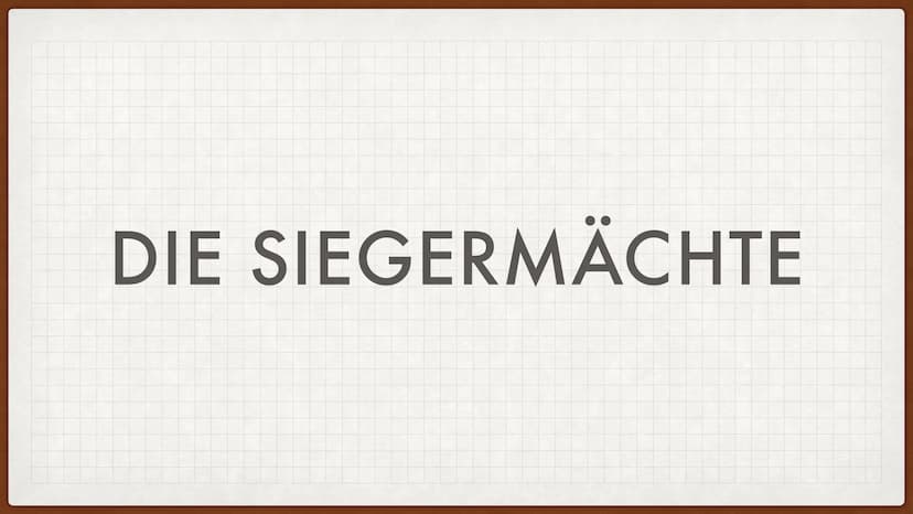 AB 1945
NACHKRIEGSZEIT
Umleitung DIE SIEGERMÄCHTE . GB mit Churchill
• USA mit Roosevelt
●
●
SU mit Stalin
SIEGERMÄCHTE
Frankreich mit ... (