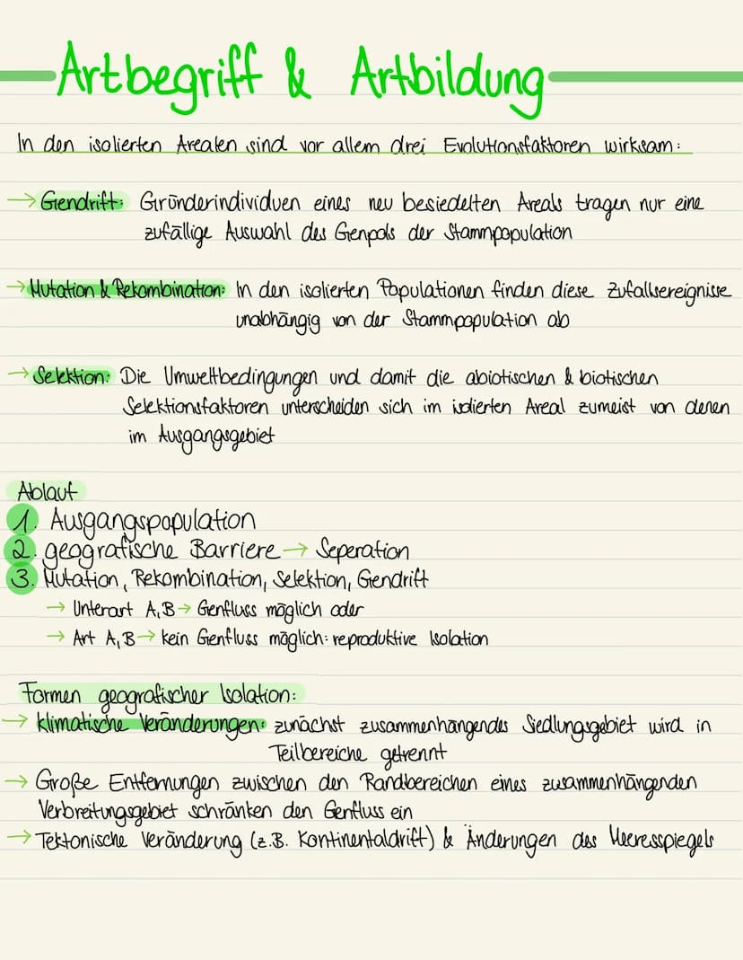 -Artbegriff & Artbildung.
Artbegriffe
Biologischer Artbegriff:
→Alle Individuen, die untereinander Kreuzbar sind & fortpflanzungsfähige
Nach
