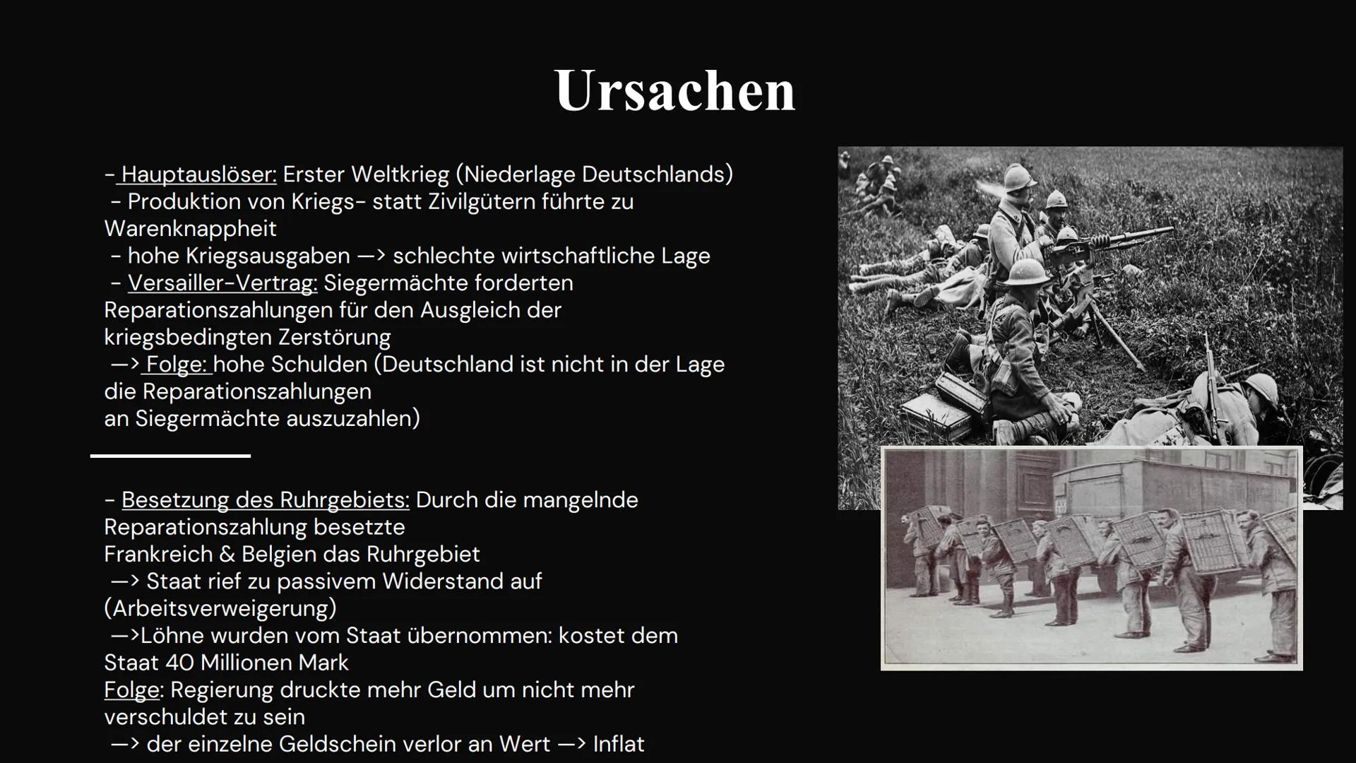 Hyperinflation
1923
Adina, Mirja, Kristin, Elisa Themenübersicht
(01)
(03)
(05)
Definition
- Generelle Informationen
Hintergrundinfos
- Poli