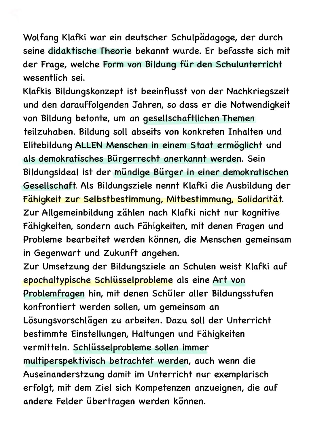 Klafki Theorie