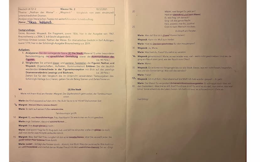 
<p>Das Dramenfragment "Woyzeck" von Georg Büchner, verfasst von (1813-1837) im Jahre 1836, thematisiert den tragisch-schizophrenen Protagon