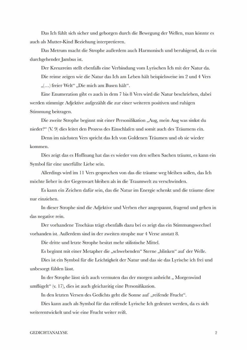 Lina M.
Deutsch LK
13.09.22
Vergleichende Gedichtanalyse
Goethe - Lotz
Das Gedicht,, Auf dem See" verfasst von Johann Wolfgang von Goethe in
