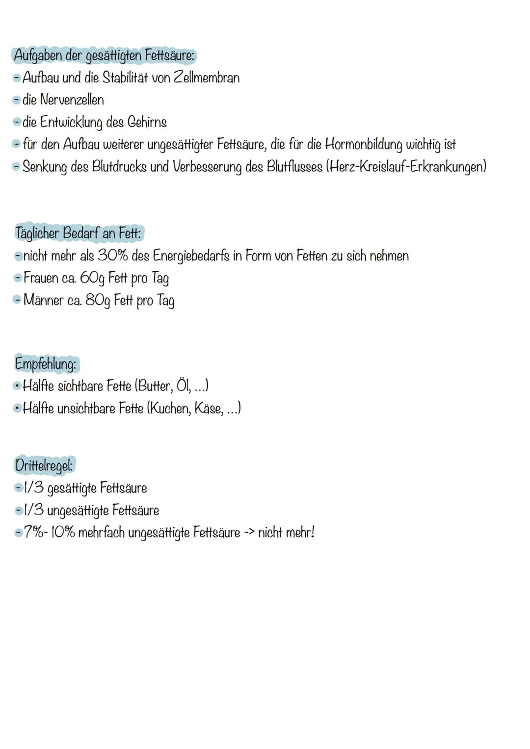 besten aus:
C-> Kohlenhydrate
O-> Sauerstoff
H-> Wasserstoff
sind Brennstoffe
Fette
- liefern Energie
erhalten die Körpertemperatur aufrecht