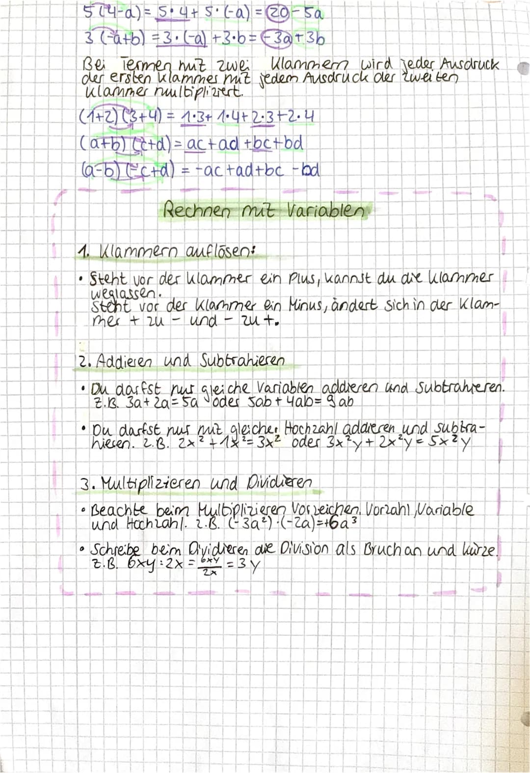REGELN BEL
termen
Terme umformen.
Kommen bei Termen die gleichen Variablen vor, dann
darf man diese zusammenfassen.
X+X+X = 3x
2y+3y + 1y = 