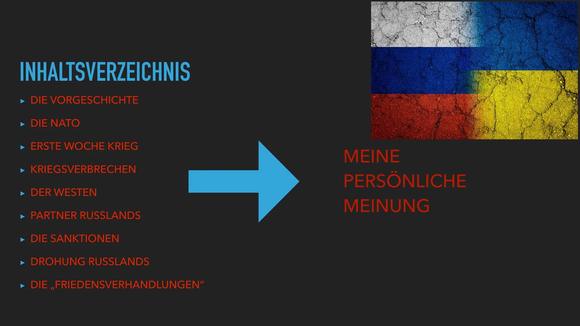 DER RUSSLAND UKRAINE KONFLIKT INHALTSVERZEICHNIS
► DIE VORGESCHICHTE
► DIE NATO
► ERSTE WOCHE KRIEG
►
KRIEGSVERBRECHEN
► DER WESTEN
▸ PARTNE