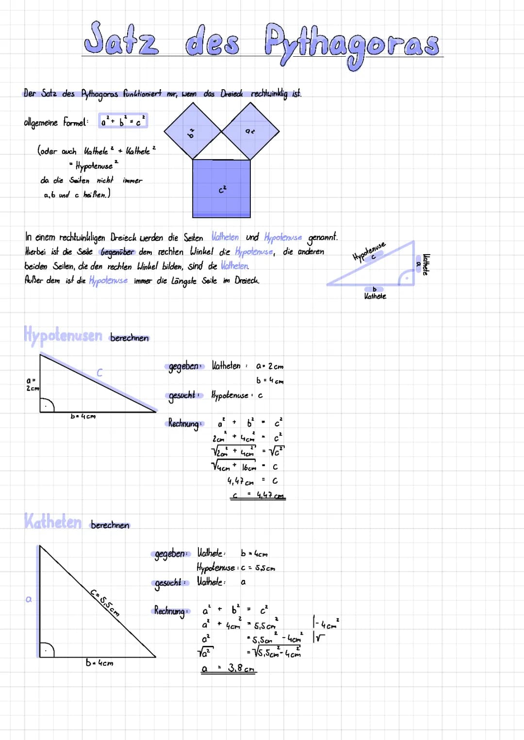 Satz des pythagoras
