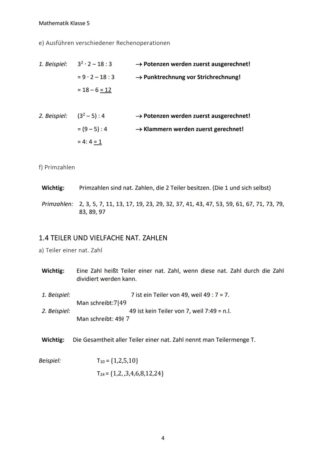 Mathematik Klasse 5
1. NATÜRLICHE ZAHLEN
1.1 Umgang mit großen Zahlen
a) Namen großer Zahlen
10
100
1.000
10.000
100.000
1.000.000
10.000.00