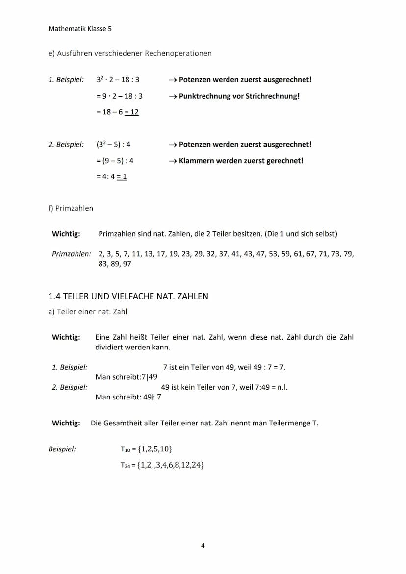 Mathematik Klasse 5
1. NATÜRLICHE ZAHLEN
1.1 Umgang mit großen Zahlen
a) Namen großer Zahlen
10
100
1.000
10.000
100.000
1.000.000
10.000.00
