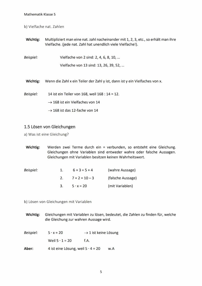 Mathematik Klasse 5
1. NATÜRLICHE ZAHLEN
1.1 Umgang mit großen Zahlen
a) Namen großer Zahlen
10
100
1.000
10.000
100.000
1.000.000
10.000.00