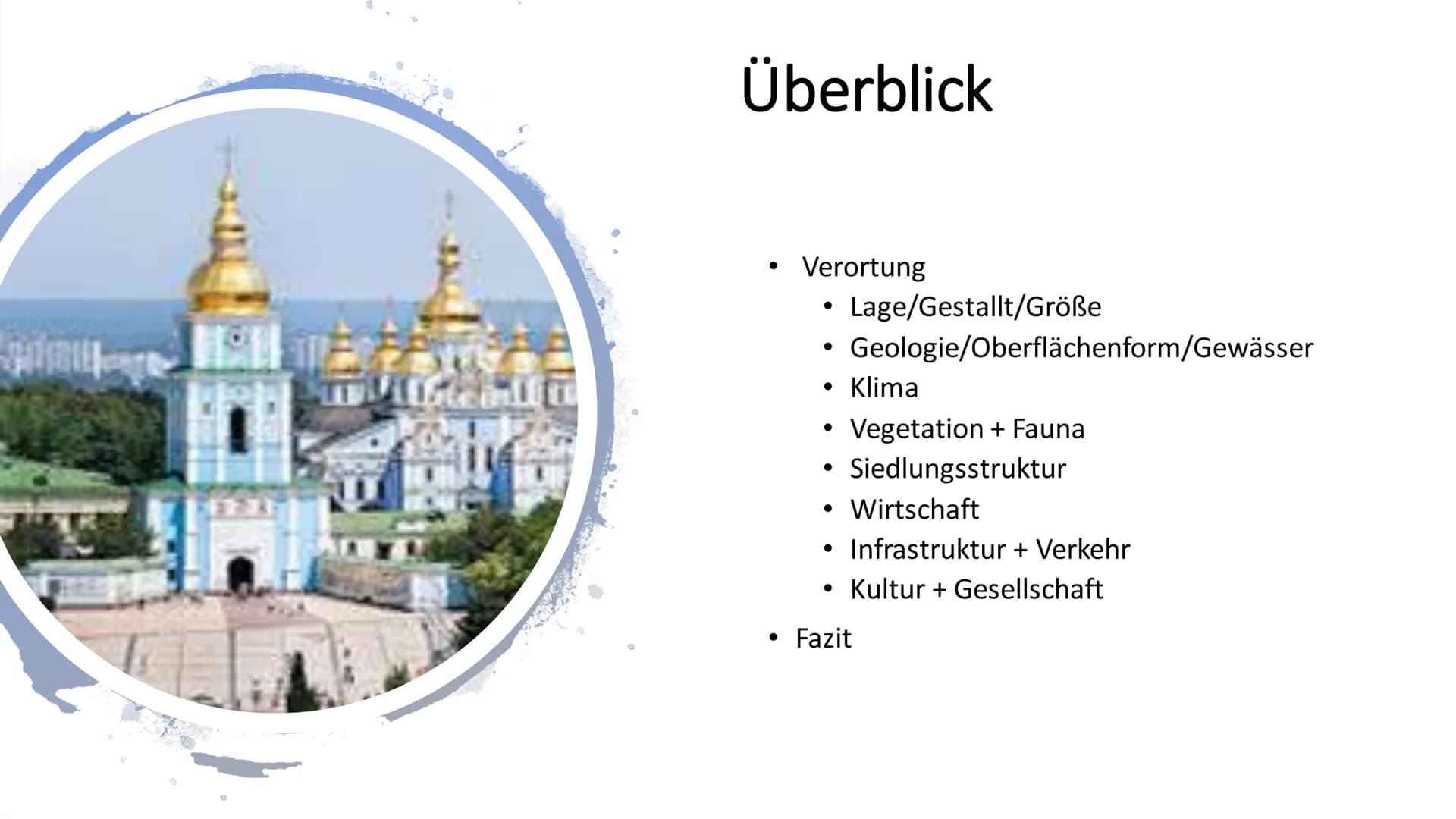 Ukraine
Habt Ihr euch schon einmal gefragt, ob die
Ukraine ein Schwellenland oder
Entwicklungsland ist? ER
Überblick
●
●
Verortung
Lage/Gest