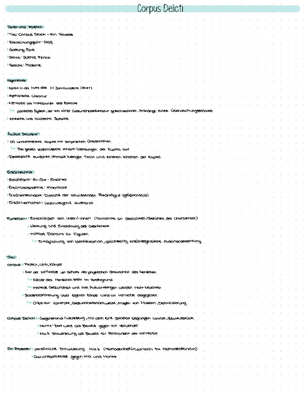 Corpus Delicti Zusammenfassung - Pflichtlektüre Deutsch Abitur 2023 und 2024