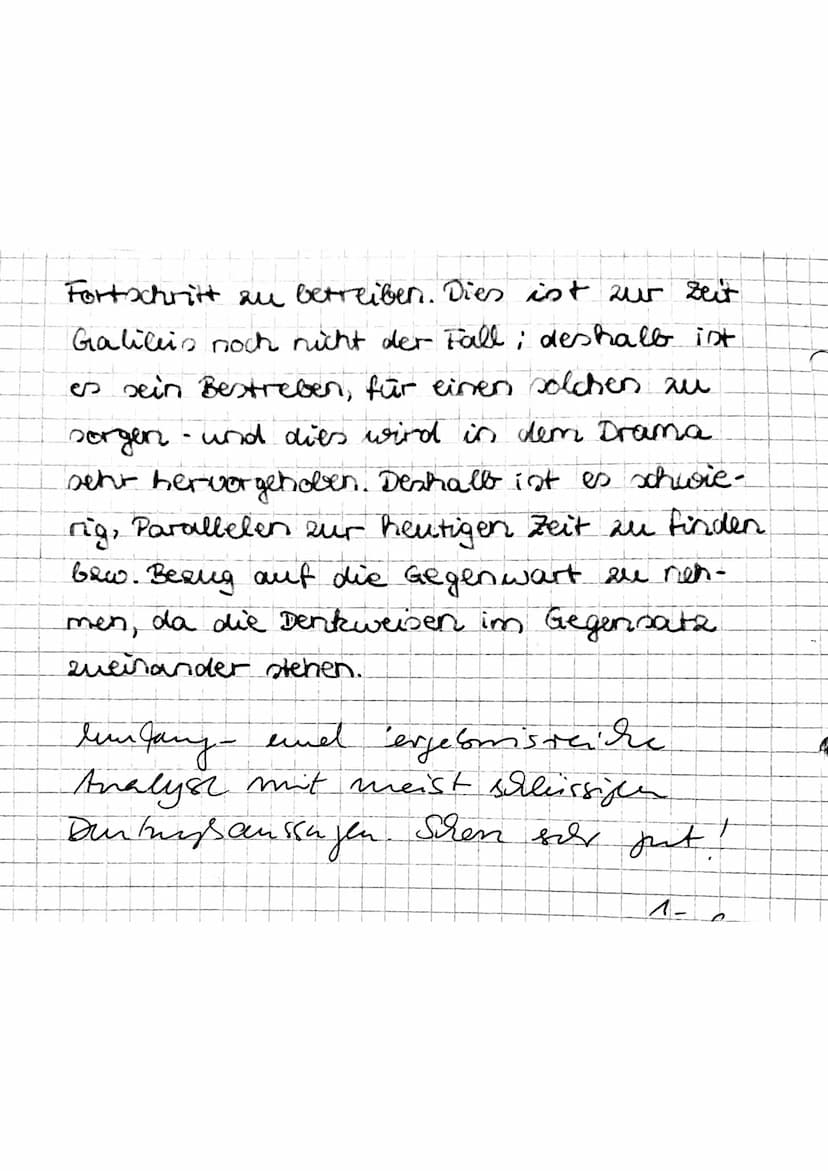 Leben des Galilei Dialoganalyse
Der vorliegende Textauszug ist ein Dialog
aus dem siebten Bild des Buches "Das Leben
des Galilei", verfausst