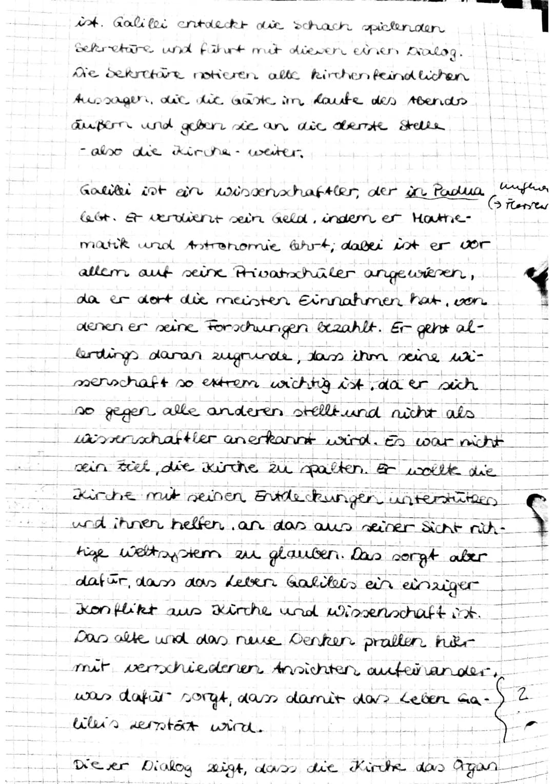 Leben des Galilei Dialoganalyse
Der vorliegende Textauszug ist ein Dialog
aus dem siebten Bild des Buches "Das Leben
des Galilei", verfausst